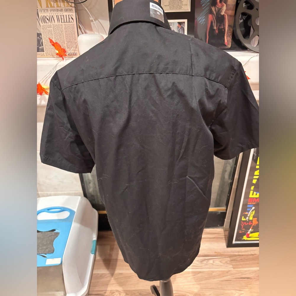 NWT Van Heusen regular fit men’s black shirt 14.5 - Picture 7 of 8